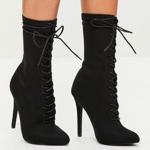 Missguided - Lycra Lace Up Stiletto Heel